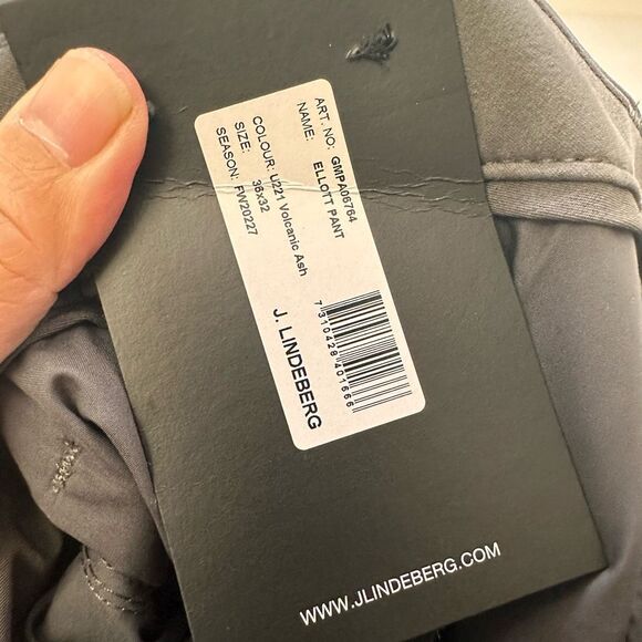 J. Lindeberg Men’s  Ellot Golf  Pants in Volcanic Ash Size 36x 32 NEW srp $155 - Picture 7 of 11